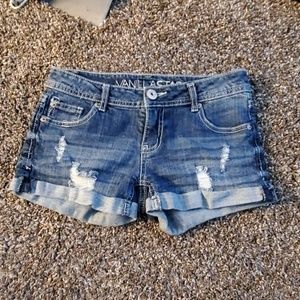 Distressed Jean shorts